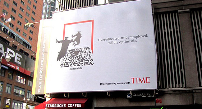 QR Codes used on TIME Billboard Advertising