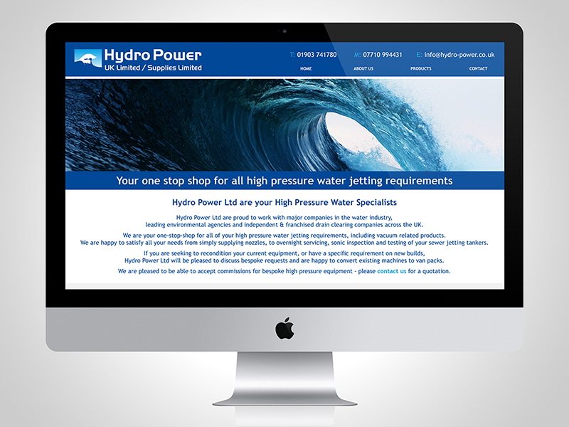 Website design for Hydro Power UK Limited, Storrington